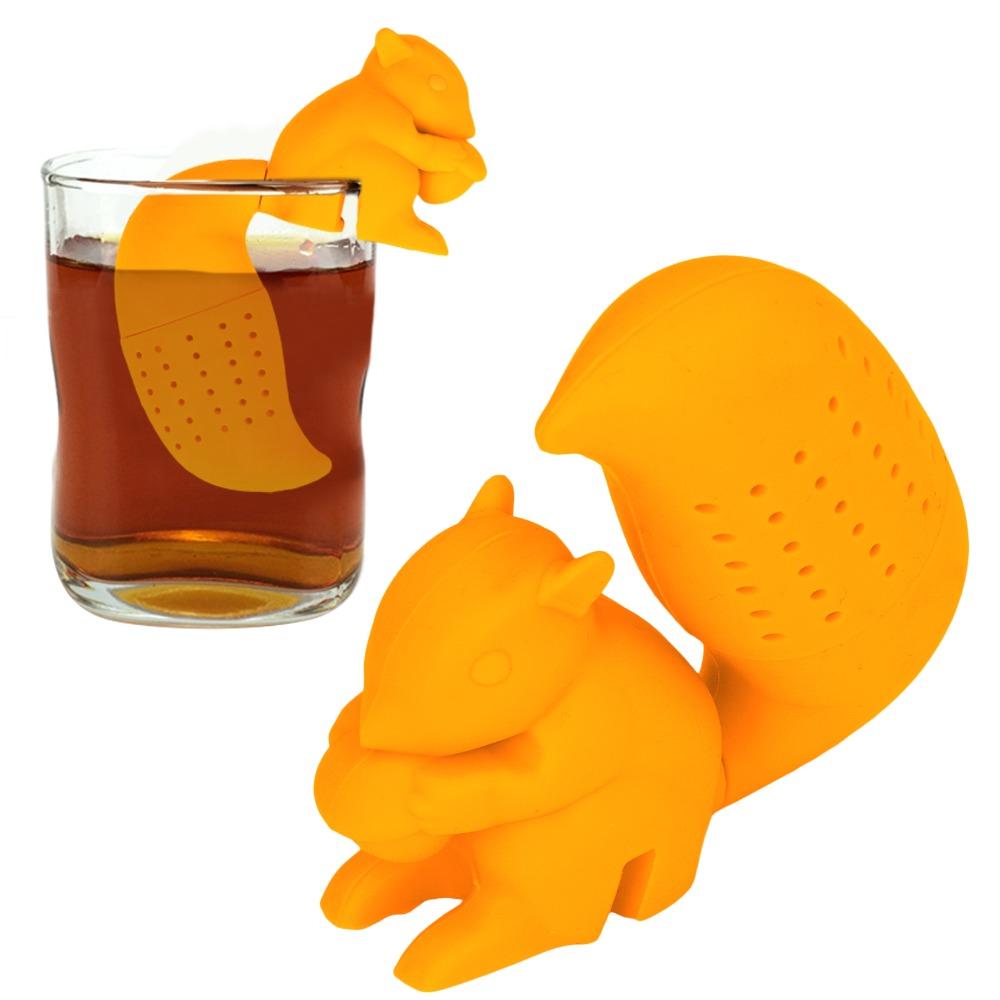 Silicone Squirrel Tea Strainer Food Grade Silicone Tea Strainer Squirrel Tea Filter Tea Brewing