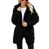 Autumn Winter Women Hooded Plush Velvet Jacket Cardigan Coats Oversized Up Fuzzy Casual Cardigan Warm Outerwear Lady Jacket