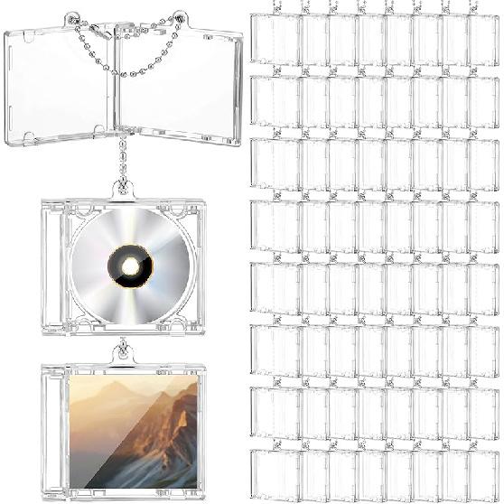 Мини-брелок для ключей в виде CD-диска Альбомные футляры Пластиковые футляры для CD Прозрачная обложка для DVD Оптовая продажа Брелок-подвеска для DVD-диска Музыкальный пустой мини-компакт-диск Держатель Подвеска