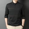 Spring and Autumn New Men's Long Sleeve Polo Shirts Loose Lapel Tops for Young and Middle-aged Men