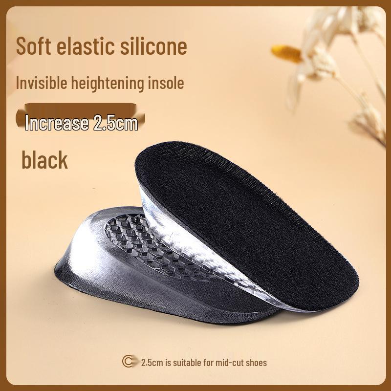 Women's Height-Boosting Martin Boots with Comfortable, Breathable, Deodorant Insoles and Men's Invisible Silicone Half Insole Pads.