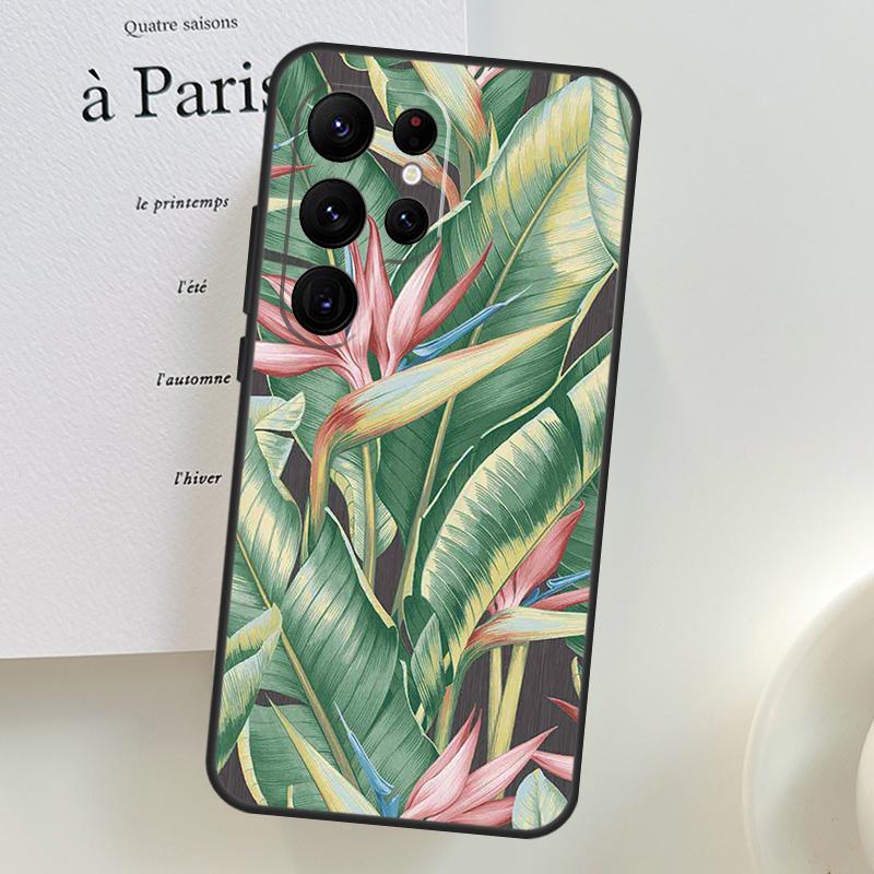 Ретро чехол для телефона Samsung Galaxy S26 Ultra S25 S24 S23 S21 S22 Ultra S10 S20 Plus S25 FE с рисунком банановых листьев