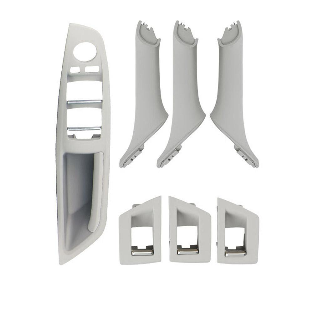 HUALIC 7pcs Left Handle for BMW 5 Series F10 F18 Left Drive LHD Carbon Fiber Car Interior Door Handle Plate Decorative