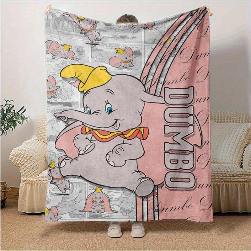 1pc. Cartoon Dumbo Elephant Blanket, Seasonal Universal Home Decor,Soft Flannel Throw Blanket, Versatile & Cozy for Bedroom, Living Room, Tr