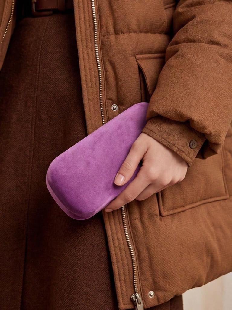 Gucci Роскошный фиолетовый бархатный жесткий футляр для очков
