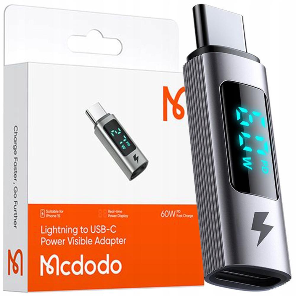 Mcdodo Usb-C Adapter Usb Type C To Lightning Iphone 60W Meter