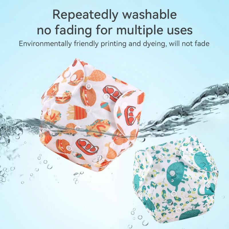 Многоразовые моющиеся регулируемые водонепроницаемые тканевые подгузники для новорожденных, впитывающие подушечки, подгузники, штаны