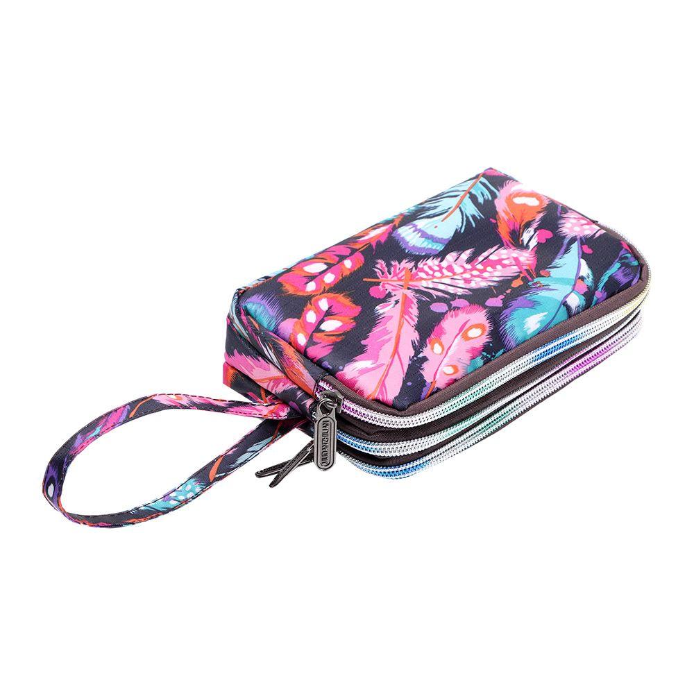 Большая емкость водонепроницаемый кошелек для монет трехслойный длинный кошелек женская сумка принт холщовая сумка