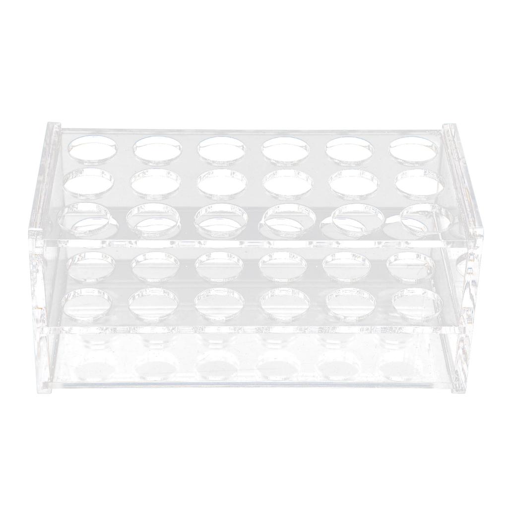 Acrylic Test Tube Rack for 17mm Tubes 18 Holes Transparent Centrifuge Tube Rack for 10ml 15ml Tube