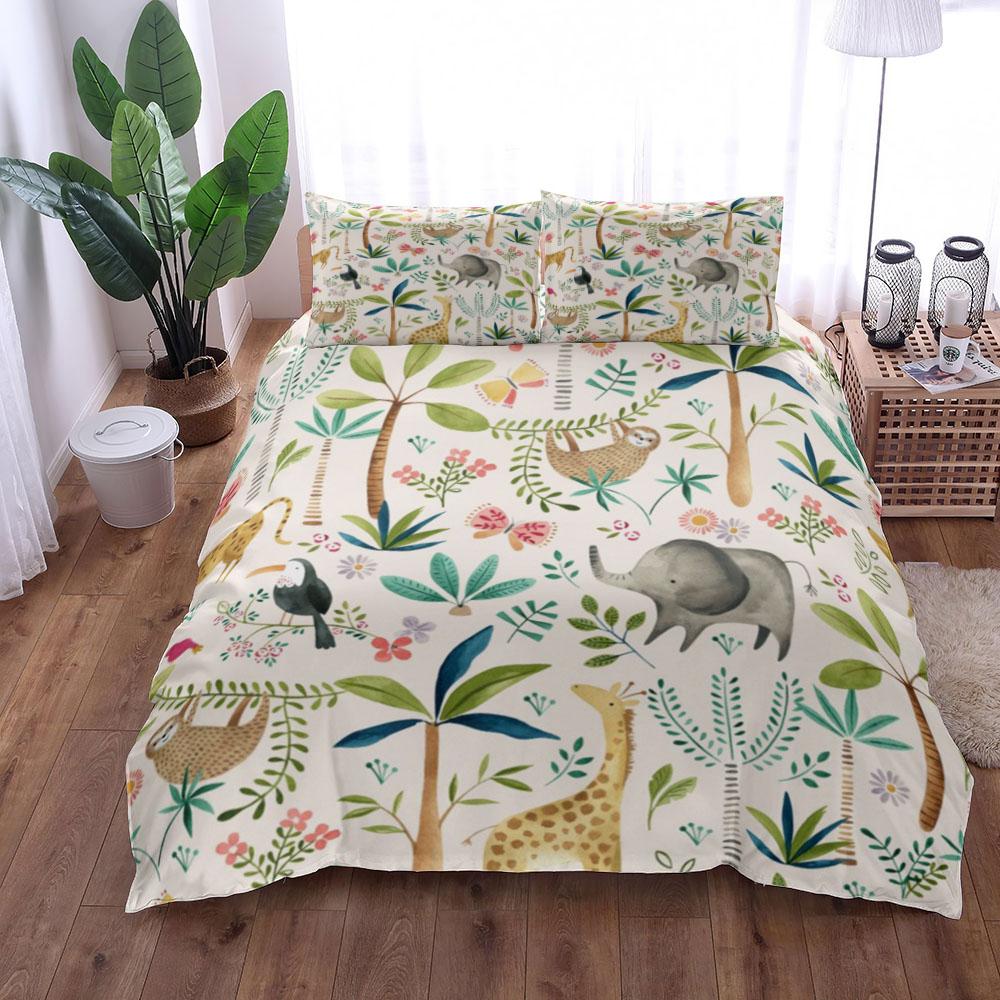 Комплект постельного белья Green Safari Monkeys King Queen Double Full Twin Single Size