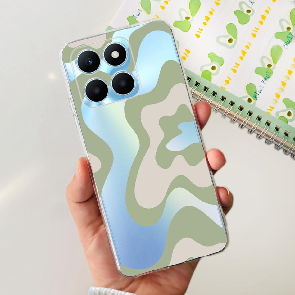 For Honor X6a Phone Case HonorX6a X 6A 4G WDY-LX1 Cute Butterfly Flower Painted Soft Silicone TPU Back Cover Bumper