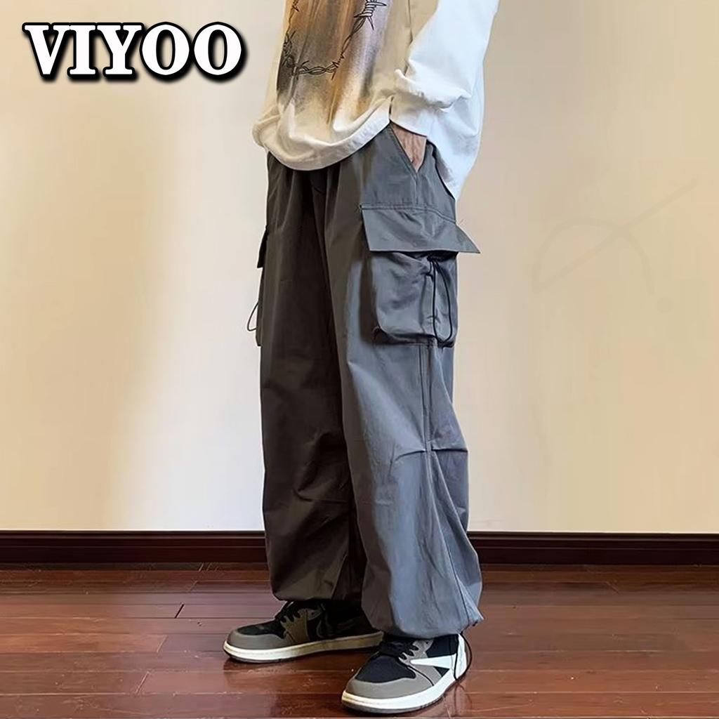 Мужская одежда Y2K Брюки-карго Уличная одежда с карманами на шнурке и эластичной резинкой на талии Мешковатые брюки Хип-хоп Свободные женские широкие брюки Комбинезоны