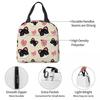 Cute Kitten With Bow Pattern Insulated Lunch Bag for Women Children Portable Food Boxes Thermal Lunch Box Tote
