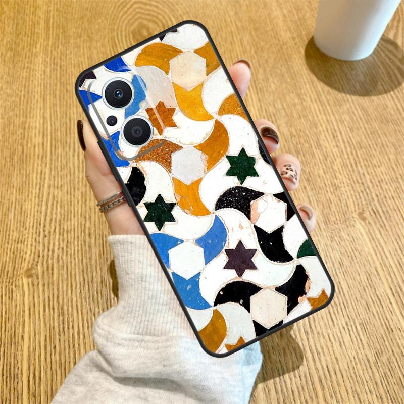 Марокканская плитка Funda для OPPO Reno 10 11 12 13 14 Pro 14F 13F 12F 11F 7 8 Lite Чехол OPPO Find X5 X8 X9 Pro