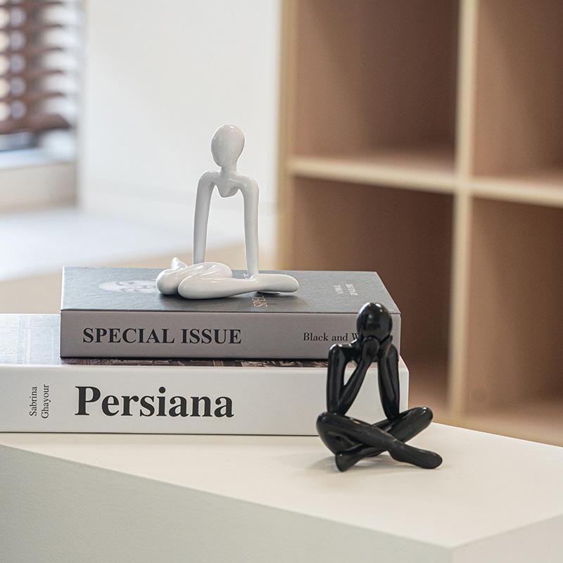 Статуя скандинавского абстрактного мыслителя, абстрактная фигура, скульптура, небольшие украшения, мини-современное искусство, настольный декор, ручная работа, творческая статуя