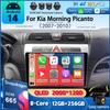 Автомобильное радио Android 14 для Kia Morning Picanto 2007 2008 2009 2010 Навигация Мультимедийный проигрыватель Стерео GPS WiFi+4G Carplay+Auto BT