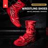 LARA STAR Высокие профессиональные боксерские кроссовки для мужчин, дышащие, облегающие, для борьбы, санда, силовых тренировок, с поддержкой, женские ботинки