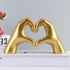 Love Gesture Figurine Resin Love Heart Hand Shape Statue Sculpture Home Office Wedding Party Desktop Decoration Ornament