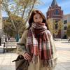 2025 Korean Imitation Cashmere Scarf Women's Autumn and Winter High-end Warm Shawl Cute Versatile Plaid Scarf