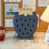 Cute Strawberry Holder Rack Hollow Pencil Desk Organizer Makeup Holder Containers Storage Kawaii Fruit Stationery Accessories
