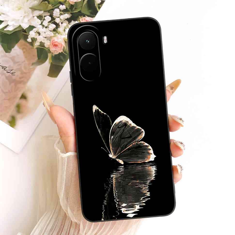 Silicone Case For Xiaomi Poco M7 4G Case Cute Cat Flowers Soft Slim Phone Cases For Xiaomi Poco M7 PocoM7 4G Cover Bumper
