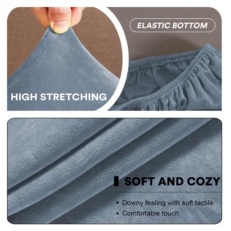 Чехол для стула Офисные стулья для дома Обеденные Эластичный Плюш Серебристая лиса Универсальная защита Круглый Кемпинг Спальня Отель Чехлы для дивана