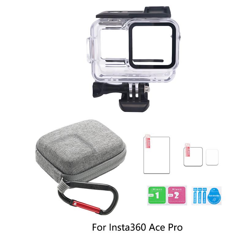 For Insta360 Ace Pro 9H Tempered Glass Film 60M Dive Case Waterproof Housing Portable Mini Bag for Insta360 Ace Pro Accessories
