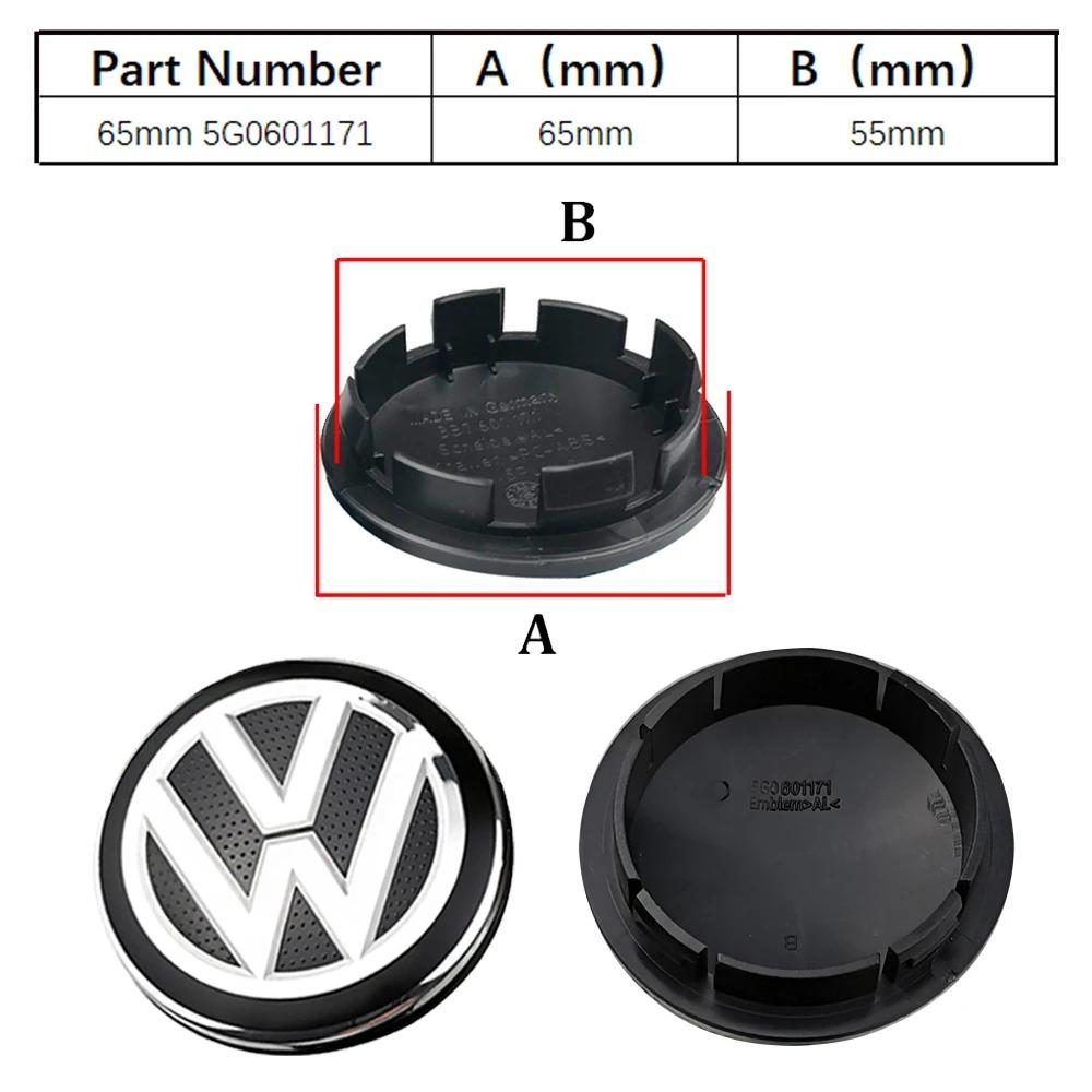 2026 Hot GT 4pcs Set Car Wheel Center Caps 55mm-76mm Hubcap Covers for VW Volkswagen Jetta MK5 Golf Passat - Styling Wheel Center Caps