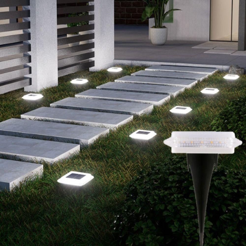 Водонепроницаемые солнечные наземные светильники 360° LED Светодиодные напольные светильники Солнечные уличные светильники Сад
