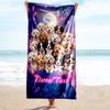 1PC Custom Name Puppy Moonlit Beach Towel Highly Absorbent And Sand-Resistant Towel for Swimming, Pool, Yoga, And Travel Lightweight