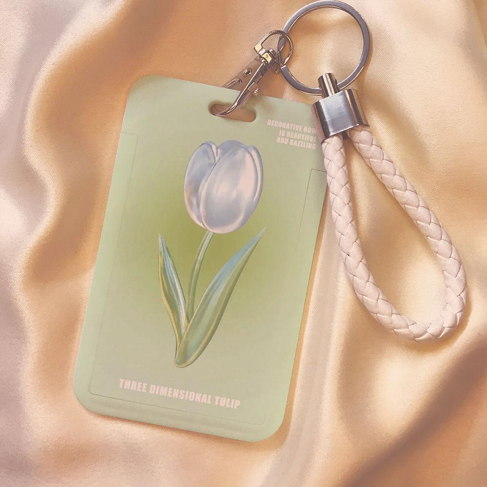 Чехол с мультяшным принтом, идентификационная бирка, чехол для рабочей карты с эластичным ремешком на запястье, держатель для бейджа, чехол для деловой карты доступа