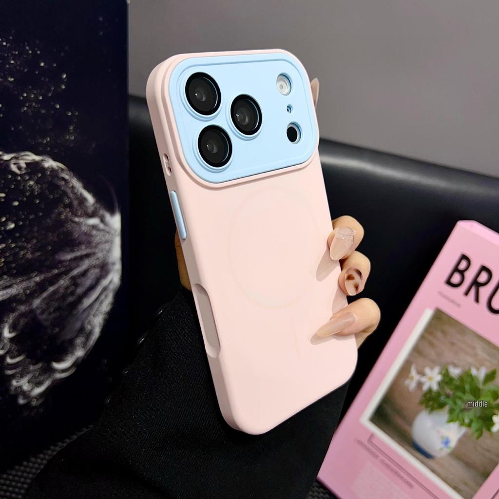 Чехол-органайзер для мгновенных фото с цветовыми блоками для iPhone 16 Pro Max и Apple 17, матовый жидкий силикон для iPhone 14/15