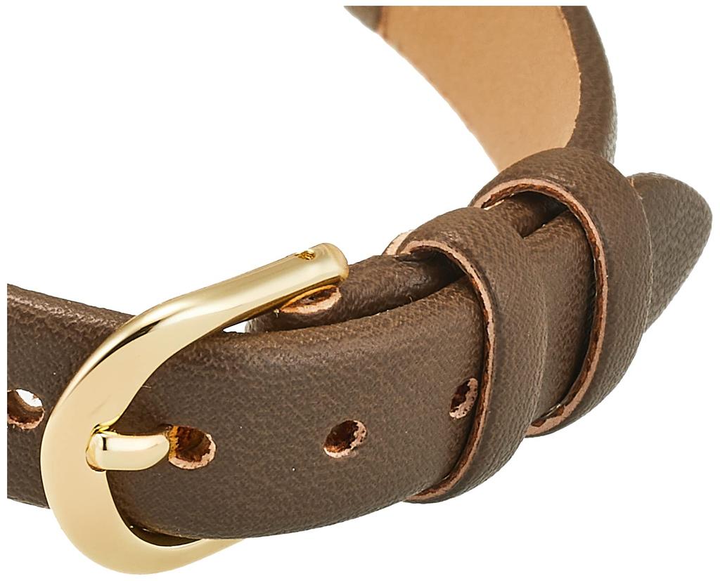 [Fieldwork] Часы аналоговые простые с золотым кожаным ремешком JN001-5 женские коричневые