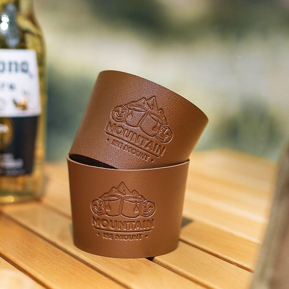 Heat Insulation Cover Cup Sleeve Protective Cover Stainless Steel Cup Sleeve Leather Cup Cover