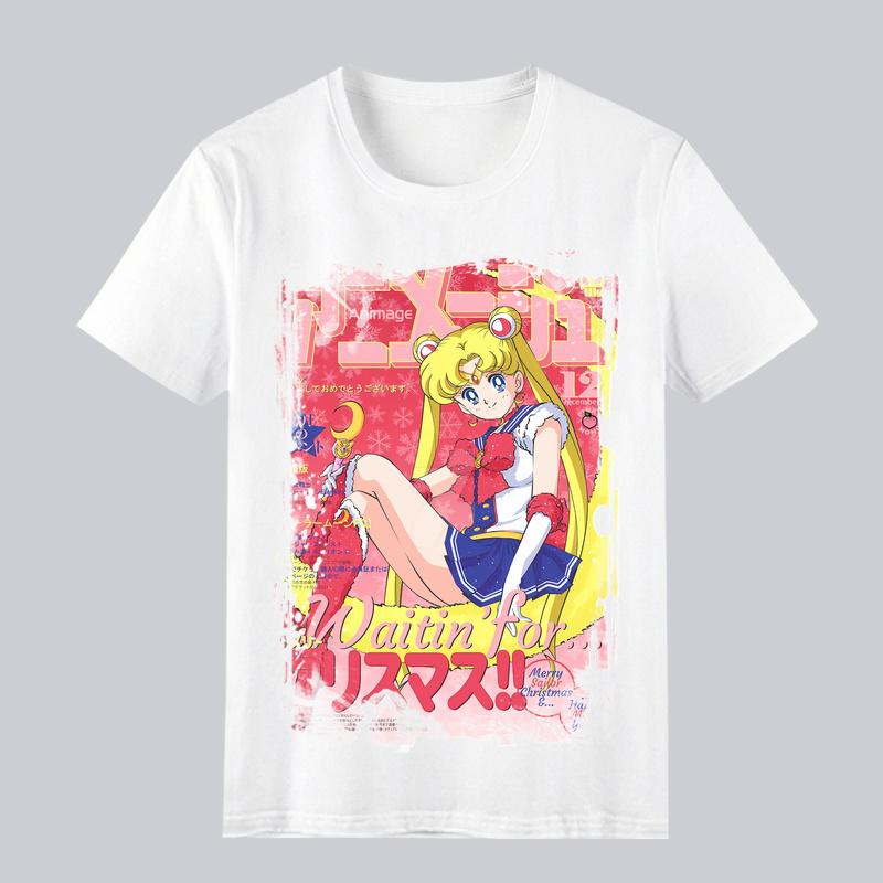 New Arrival Sailor Moon TShirt Summer Short Sleeve Tee for Unisex Women Loose Fit Cartoon Anime Tops
