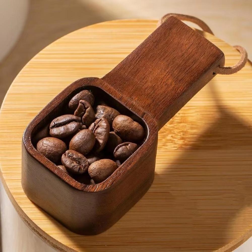 Walnut Wood Coffee Spoons Square Tea Sugar Spoon Delicate Home Barista Accessories  Home Office