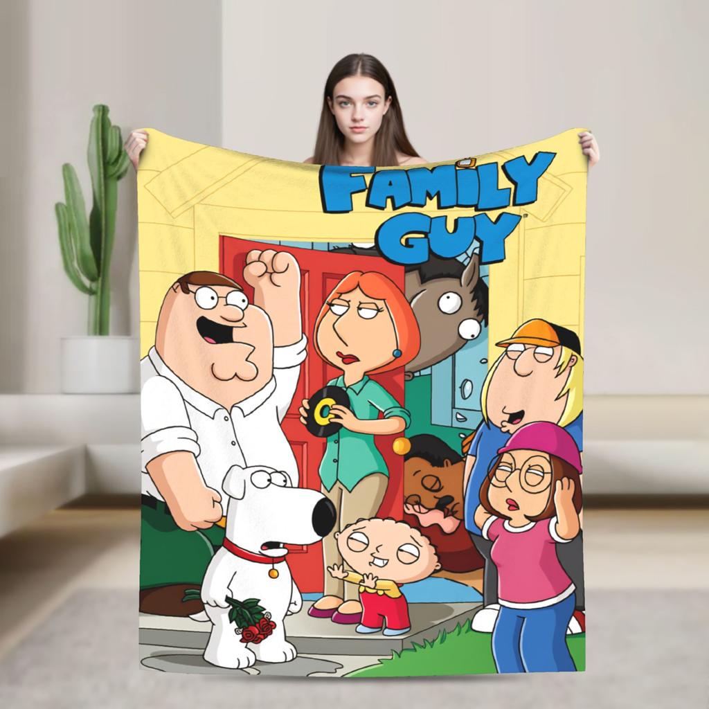 Families Iconic Stewie Griffin Family Guys Blankets Airplane Travel Flannel Throw Blanket For Outdoor Warm Soft Bedspread Gift