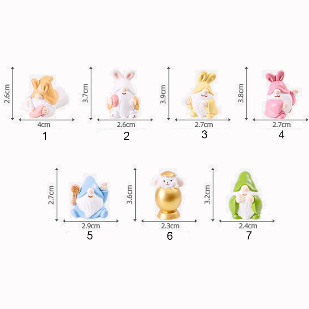 Миниатюрные безделушки из смолы, пасхальная мультяшная статуэтка гнома, подарок, мини-фигурка пасхальных гномов