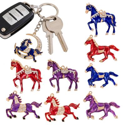 Китайский Новый год Шарм Лошадь 2026 Год Лошади Талисман Подвеска Удачливое Зодиакальное Животное Сплав Шарм Фэн-шуй для DIY Брелок Браслет Изготовление Ювелирных Изделий