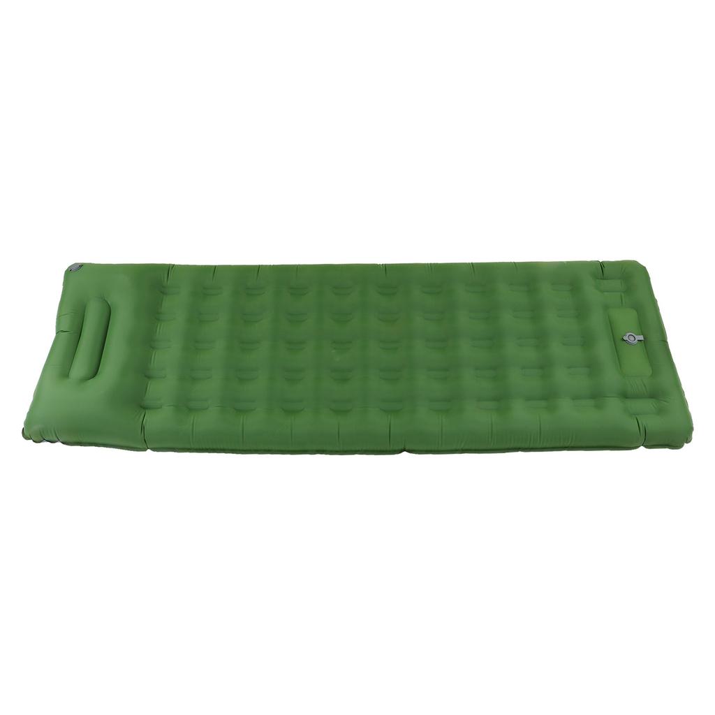 Inflatable Camping Mat Olive Green Waterproof Ergonomic 60s Foot Inflation Anti Leakage Camping
