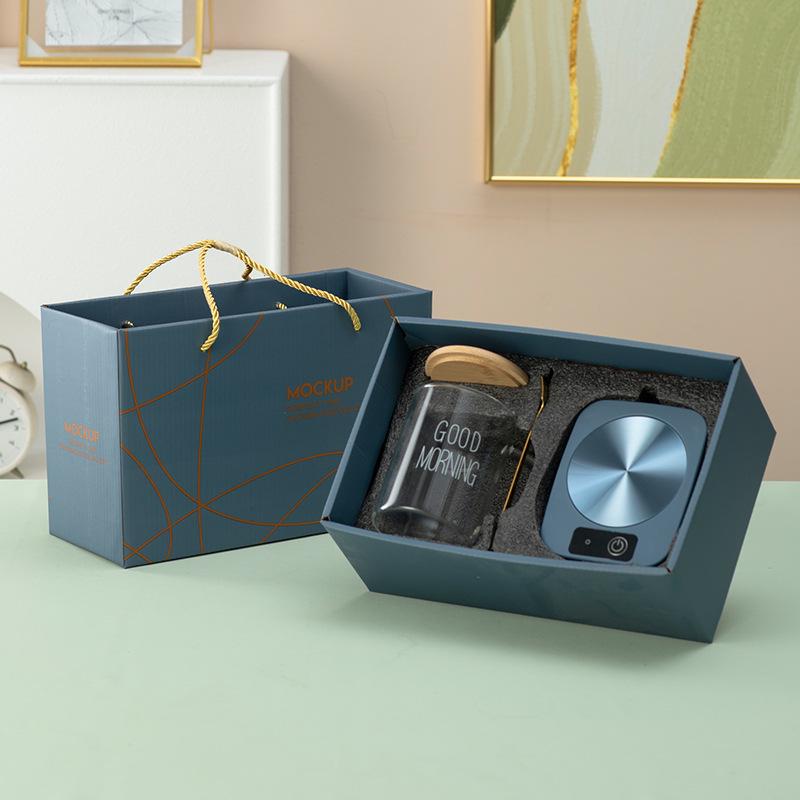 55° Heated Insulating Ceramic Mug with Coaster - Keeps Drinks Warm