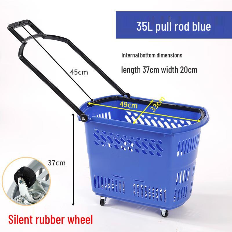 Jingyu Supermarket Shopping Basket with Wheels