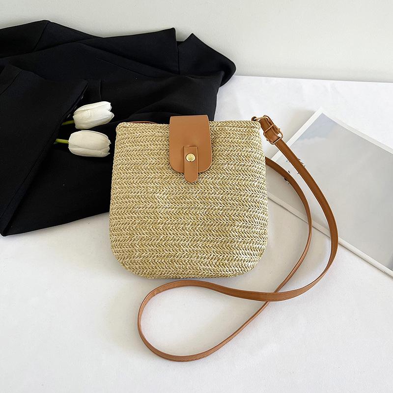 Женские сумки-мессенджеры Плетеные летние сумки с верхней ручкой Ручной работы Модные Праздничные Повседневные Простые Сумки-седла Женская соломенная сумка CLE