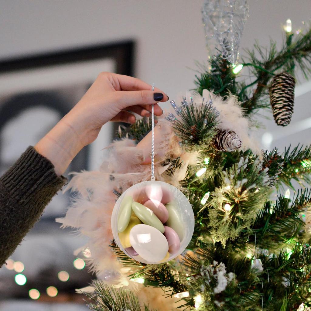 NUOLUX Plastic Christmas Ornament, Clear Ball, 15cm Hollow, Fillable Sphere, for DIY Decorations, Home, Weddings, Parties, and More