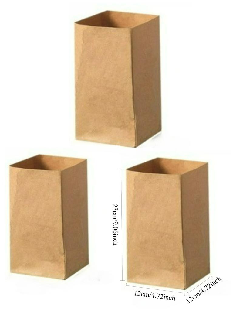 1/4pcs Kraft Paper Bag Reusable Grocery Bags For Fruits Washable Paper Storage Bags Vegetable Plants Flowers Bread Packing