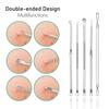 8-Piece Acne Extraction Tool Set In Stainless Steel Box, Professional For Spas And Beauty Salons (Includes Free 10Pcs Pad)