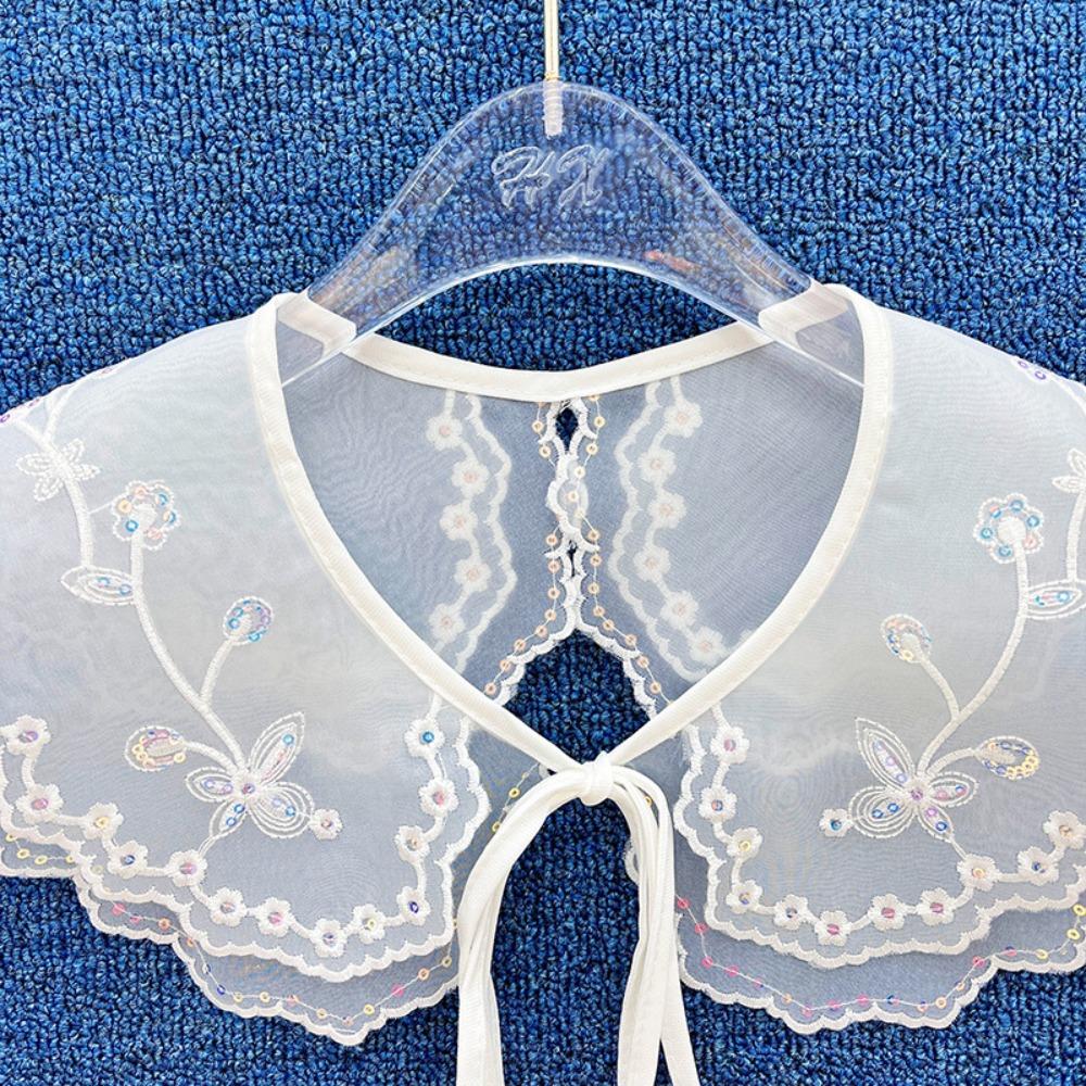 Женский кружевной воротник с вышивкой, женская одежда, плащ, накладные воротники, модный воротник, знаки отличия