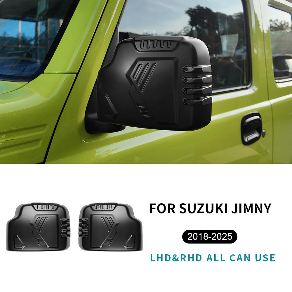 Matte Black Rearview Mirror Trim Cover for Suzuki Jimny JB64 JB74 2018-2025 LHD RHD ABS 1 Pair