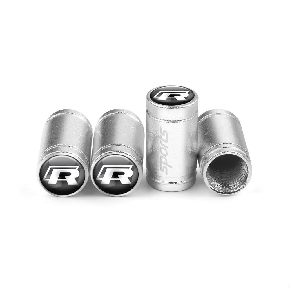 LVAXC1 4Pc Car Metal Wheel Tire Air Valve Dust Caps Accessories For Volkswagen VW Golf 4 5 6 7 Bora MK7 Beetle Touran Tiguan GTI R Line