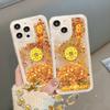 Suitable for Apple 15pro Sand-flowing Phone Case with 16 Fine Holes, Anti-drop 14/13 New Year Transparent 12
